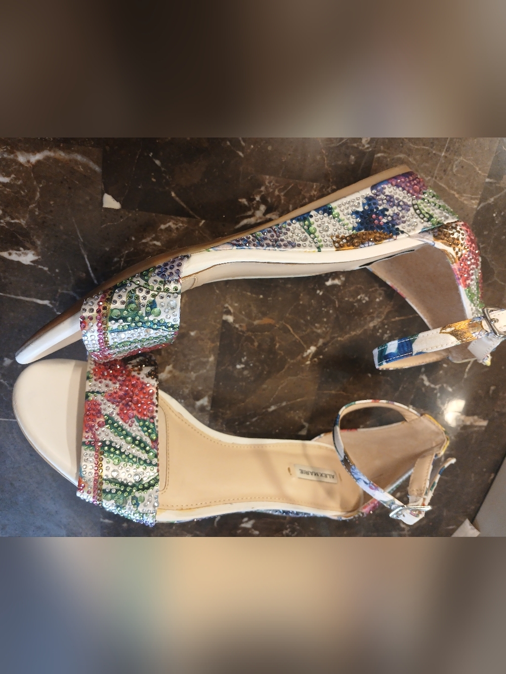 Alex Marie Multicolor Crystal-Embellished Ankle-Strap Flats - Picture 10 of 13